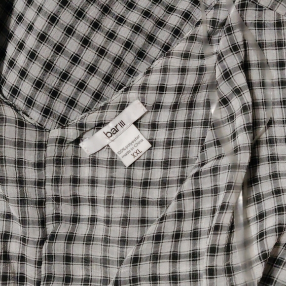 Bar III Black & White Gingham asymmetric hem dress - Picture 4 of 7